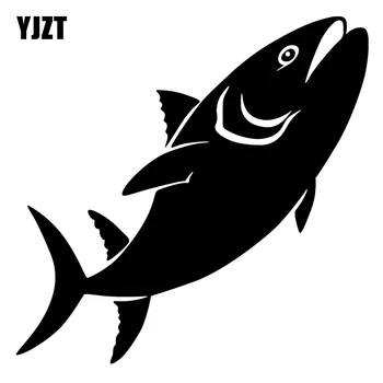 YJZT 15,8 см x 15,5 см Милые Животные Рыбы Иллюстрация Виниловая Наклейка На Окно Автомобиля Наклейка Черный /Серебристый Светоотражающий