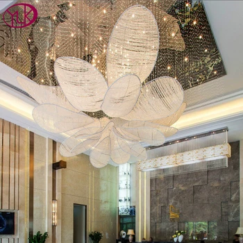 Проект крупного отеля индивидуальная люстра роскошный современный хрустальный листовой светильник креативный дизайн декор виллы клуба cristal lights