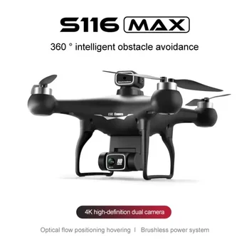 Новый S116 MAX С Двойной Камерой 4K Оптический Поток Бесщеточный Моторный Дрон RC Quadcopter Профессиональный Беспилотный Вертолет Для Обхода Препятствий