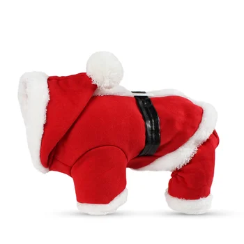 Костюм собаки Санта Рождественская одежда для домашних животных Зимняя толстовка Пальто Одежда для собак Одежда для домашних животных Ткань для щенков чихуахуа Йоркширского пуделя