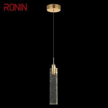 Подвесной светильник RONIN Morden Прямоугольной формы Bubble Crystal для столовой гостиной Роскошная Золотая люстра 3Light