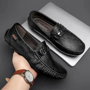 Модный бренд Tods/Мужская обувь, Новинка 2023 года, Высококачественная Модная Повседневная Кожаная обувь Крупного бренда, Мужская Кожаная обувь с принтом на одной педали