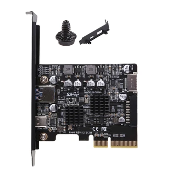 Дополнительная карта USB 3.2 PCIE Riser Card с портами Type C 10 Гбит/с PCI-E 4X к разъему USB 3.2 Gen 2Type E 19P/20P Дополнительная карта