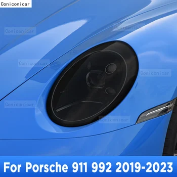 Оттенок Автомобильных Фар Против Царапин Дымчато-Черная Защитная Пленка Из Самовосстанавливающегося ТПУ Наклейки Для Porsche 911 992 2019-2023 Аксессуары