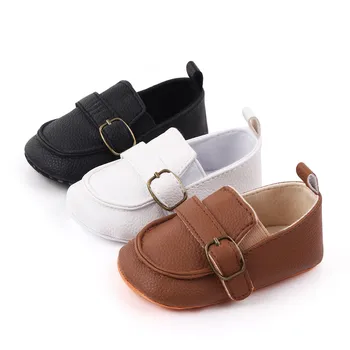 Первые Ходунки для маленьких мальчиков 0-18 месяцев, детская обувь для малышей, детская обувь для маленьких мальчиков, детская кроватка в корейском стиле, обувь из искусственной кожи, белый, черный, коричневый