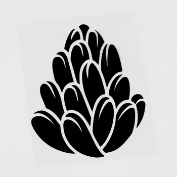 Забавное Суккулентное растение Виниловая наклейка на окно автомобиля, Термоаппликация, черный / Серебристый, Покрывающая царапины 11,6 см × 13,7 см