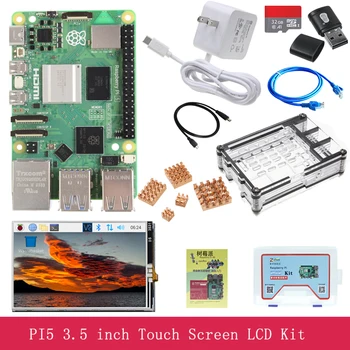 Комплект платы разработки Raspberry Pi 5B 4 ГБ/ 8 ГБ Python Programming AI Kit С ЖК-дисплеем, Камерой, SD-картой, Блоком питания, Кабелем HDMI, Датчиками
