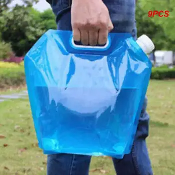 9ШТ Гибкая Складная сумка для воды Бутылка для хранения на открытом воздухе Барбекю Праздничные сумки для воды Кемпинг Пешие прогулки Спортивные развлечения