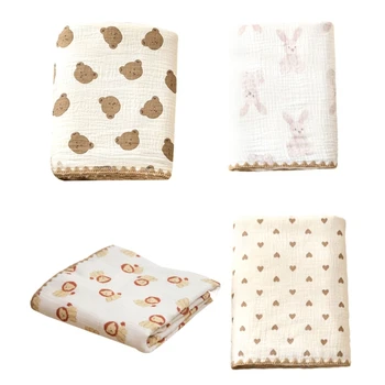 Хлопковое пеленание, детские одеяла, хлопковое постельное белье для новорожденных, дорожное одеяло, 4-слойное BX0D