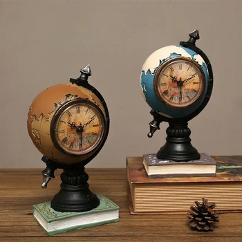 Настольные часы-многофункциональная банка для сбережений, индивидуальные часы в форме шара из смолы в стиле ретро для оформления прикроватных офисных часов