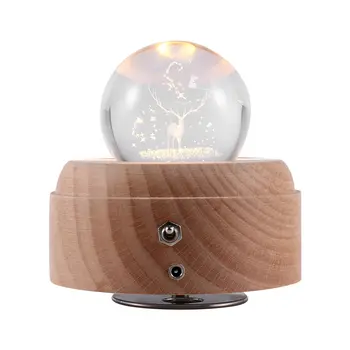 Музыкальная Шкатулка 3D Crystal Ball The Deer Светящаяся Вращающаяся Музыкальная Шкатулка С Проекционным Светодиодным Освещением
