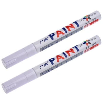 2X Перманентная краска для металлических автомобильных шин, ручка-маркер белого цвета