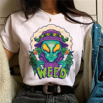 Женская футболка Weed, графическая уличная одежда, японская футболка, женская забавная уличная одежда в стиле харадзюку
