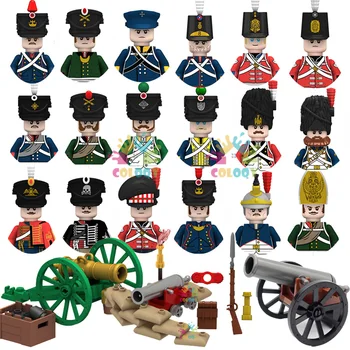 Новые Наполеоновские Войны Военные Солдаты Строительные Блоки WW2 Мини Фигурки Французских Британских Стрелковых Винтовок Игрушки Для Детей