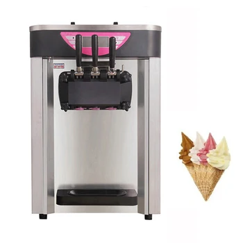 Коммерческая машина для производства Мягкого Мороженого с 3 Вкусами, Настольная Машина для производства Мороженого из нержавеющей Стали