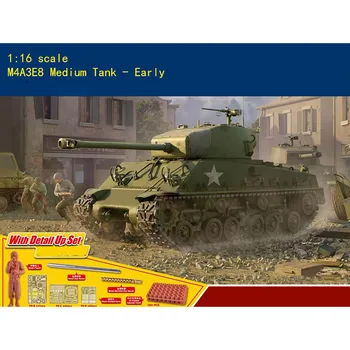 Трубач 61619 1/16 Средний Танк M4A3E8 Ранняя Пластиковая Статическая Модель Танка Комплект Брони для Мальчиков Игрушки TH20462