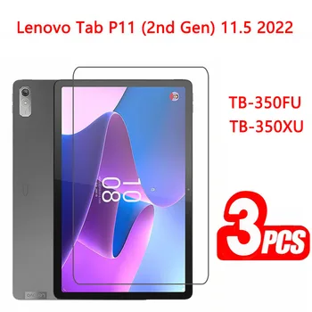 (3 упаковки) Закаленное Стекло Для Lenovo Tab P11 11.5 (2-го поколения) 2022 TB-350FU TB-350XU Защитная Пленка для экрана планшета с защитой от царапин