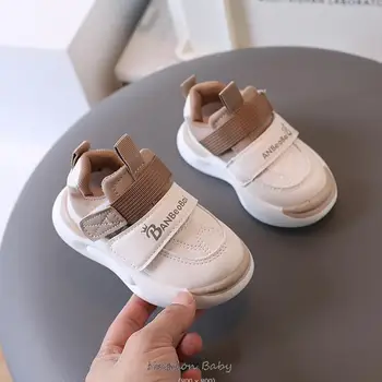 Демисезонные детские кроссовки для маленьких девочек и мальчиков, повседневная спортивная обувь из искусственной кожи, дышащие детские кроссовки для бега, размер 21-30