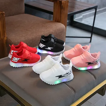 Детские кроссовки со светодиодной подсветкой для девочек, светящаяся детская обувь для мальчиков, дышащая повседневная обувь, кроссовки, детская обувь с подсветкой