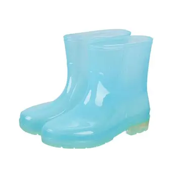 Женские осенне-зимние непромокаемые туфли С мягкой подошвой, нескользящие, с высоким верхом, с плюшевой изоляцией для ног, прозрачные непромокаемые туфли