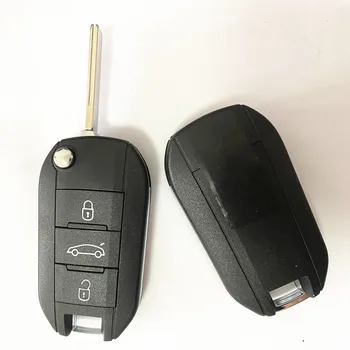 3 кнопки Флип Дистанционного Ключа Автомобиля 433 МГц 4A HITAG AES Чип Для Peugeot Expert 308 3008 2016 + Citroen C4 Cactus 2014- HU83 3 Кнопки