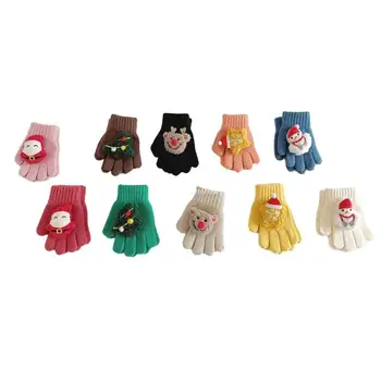 Детские вязаные перчатки с рождественским оленем, мягкие и теплые зимние аксессуары, теплые и прочные перчатки для мальчиков и девочек, подарок, прямая поставка