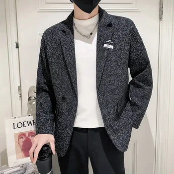 Новый мужской небольшой аромат, повседневная мода, тренд на все для джентльмена, Корейская версия свободного блейзера Senior Sense в британском стиле.
