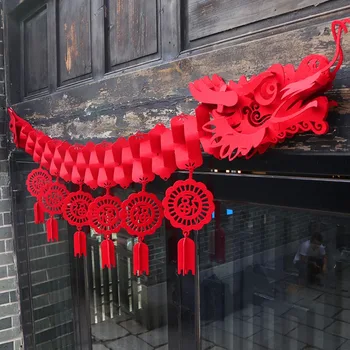 Весенний фестиваль Потолочные украшения в виде Дракона Оформление атмосферы Китайского Нового Года Подвесная Гирлянда в виде дракона Сувениры для вечеринок