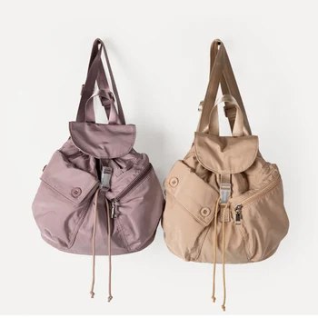 Корейский нейлоновый рюкзак для отдыха с несколькими карманами для женщин, простой рюкзак на шнурке для поездок на работу, рюкзак soild, дорожный рюкзак sac
