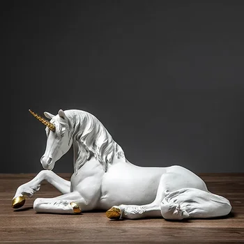 Скульптура лошади в скандинавском стиле из белой смолы; статуэтки современного искусства; домашний декор; гостиная; Украшение сказочного сада; детский подарок.