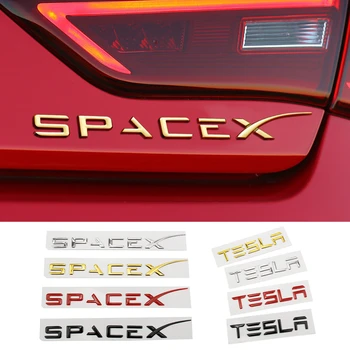 Наклейка с Буквами Логотипа Заднего Багажника Автомобиля для Значка Tesla Модель 3 Модель X Модель S Y Space X Roadster P75D P85D P90D P100D Аксессуары