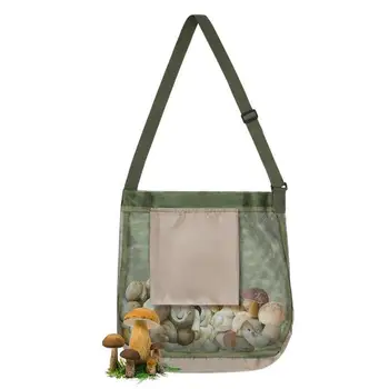 Сумка для сбора грибов, Дышащая сетчатая сумка для сбора грибов С дополнительным карманом, регулируемая Многоцелевая сумка для сбора грибов на открытом воздухе