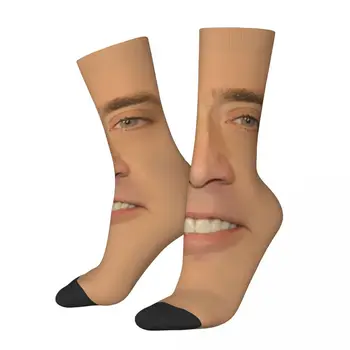 Счастливые Забавные Мужские носки Harajuku Nicolas Cage Giant Face Sock Забавные Высококачественные Женские носки Весна Лето Осень Зима