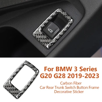 Для BMW 3 Серии G20 G28 325li 330d 335 2019-2023 Углеродное Волокно Кнопка Включения Заднего Багажника Автомобиля Рамка Декоративная Наклейка Аксессуары
