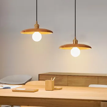 Современные подвесные светильники из массива дерева для обеденного стола ресторан кухня остров бар Cofe декоративная подвесная лампа E27